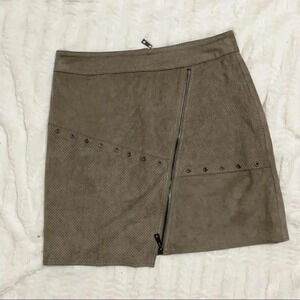 Terra Nostra faux suede brown Asymmetrical skirt Size 12